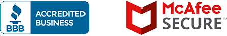website secured: BBB accredited and McAfee protected